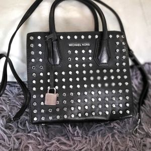 MICHAEL KORS MERCER STUD & GROMMET PURSE